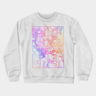 Shenzhen, China City Map Typography - Colorful Crewneck Sweatshirt